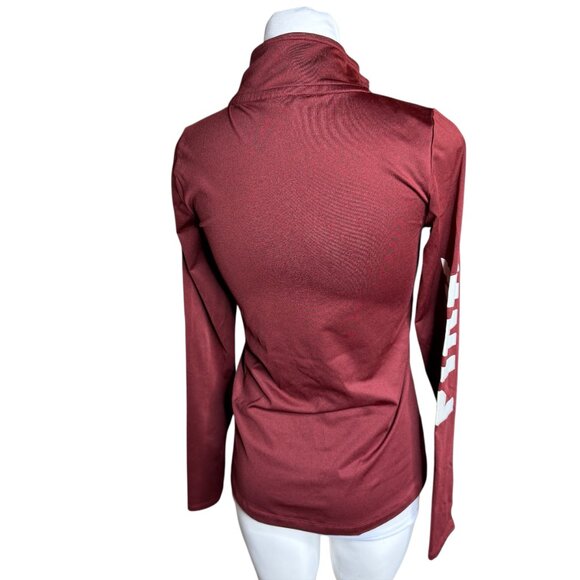 PINK VIctoria's Secret ULTIMATE PINK maroon half zip long sleeve top XS - Picture 4 of 7